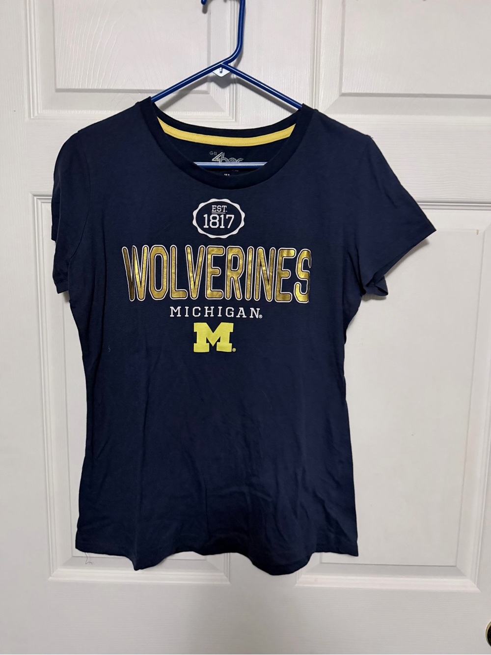 Michigan Wolverines Navy and Yellow Crewneck Tee